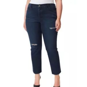 Jessica Simpson Flirt Straight Boot Button Fly Denim Distressed Jeans Sz 30 10